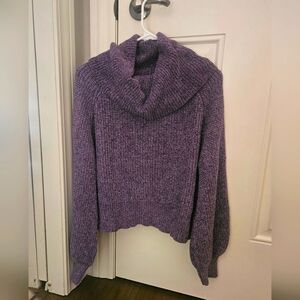 Sweater For Women, Purple Cowl Neck, Crop, NWT